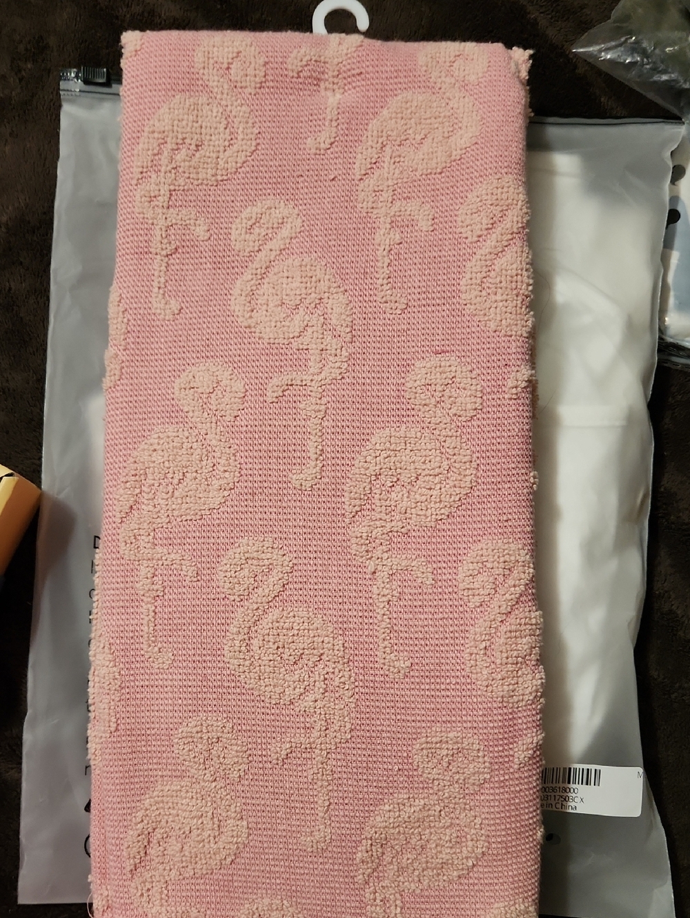Pink Flamingo Jacquard Kitchen Towel